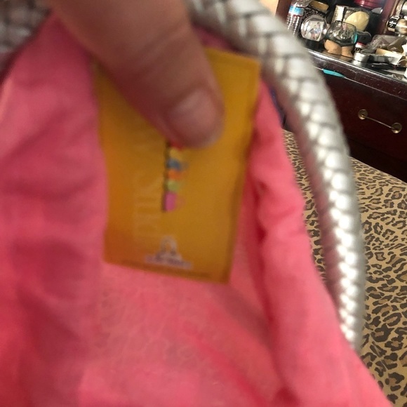 Straw Solutions pink drawstring beach bag / handbag GREAT SUMMER BAG NWT - Picture 11 of 14